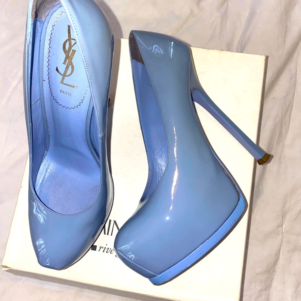 Yves Saint Laurent Tribtoo Tribute Patent Pumps